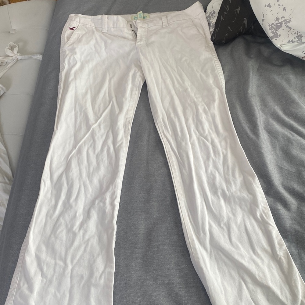 Worn once white hollister boot/flare